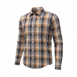 Cinch Button‎ Down Shirt Mens S Orange Good Plaid Western Long Sleeve CC 0286